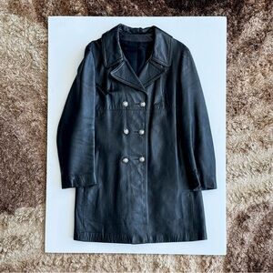 Vintage Black Double-Breasted Trench Coat